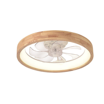 Japanse houten plafondventilator met geïntegreerde lamp