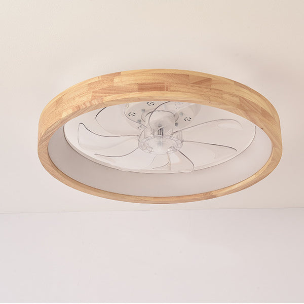 Japanse houten plafondventilator met geïntegreerde lamp