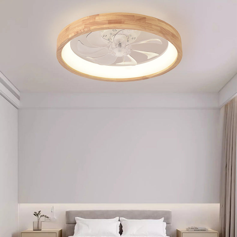Japanse houten plafondventilator met geïntegreerde lamp