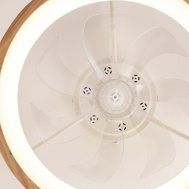 Japanse houten plafondventilator met geïntegreerde lamp