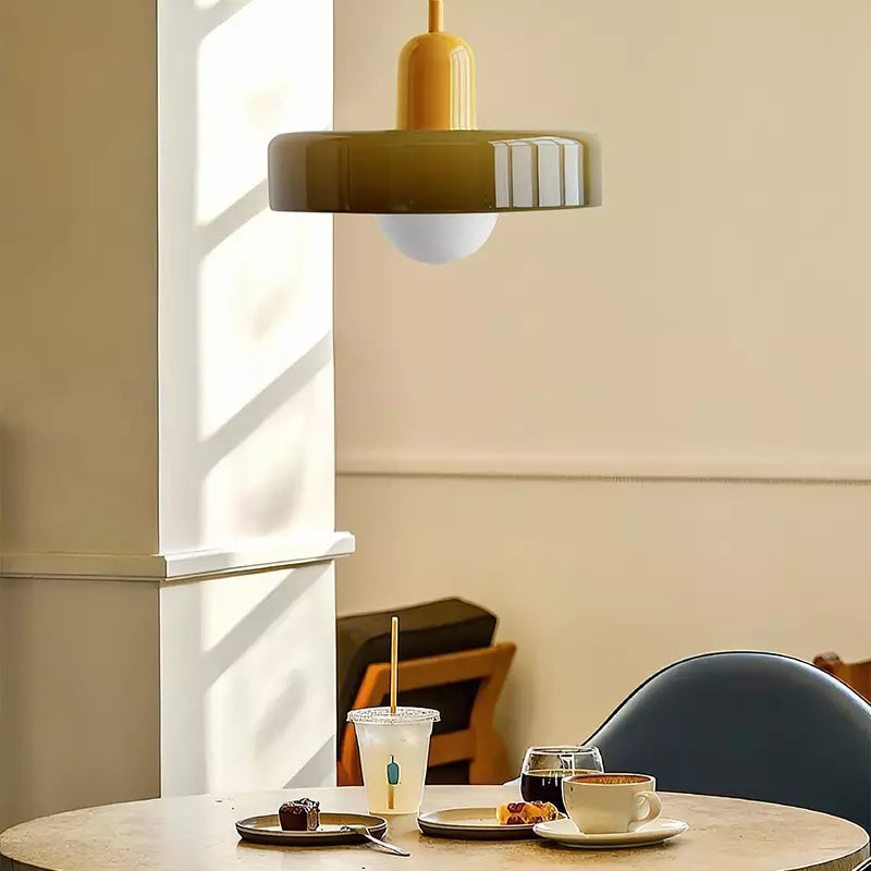 Kleurrijke Bauhaus glazen hanglamp