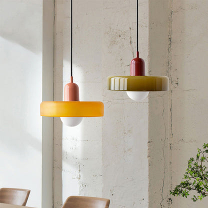Kleurrijke Bauhaus glazen hanglamp