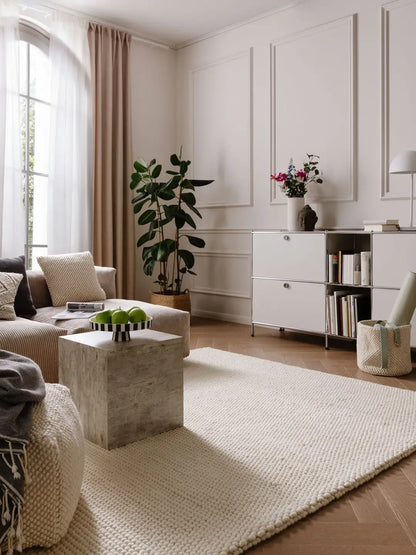 Handgeweven wollen vloerkleed Bubble