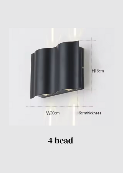 Moderne buitenwandlamp met meerdere koppen