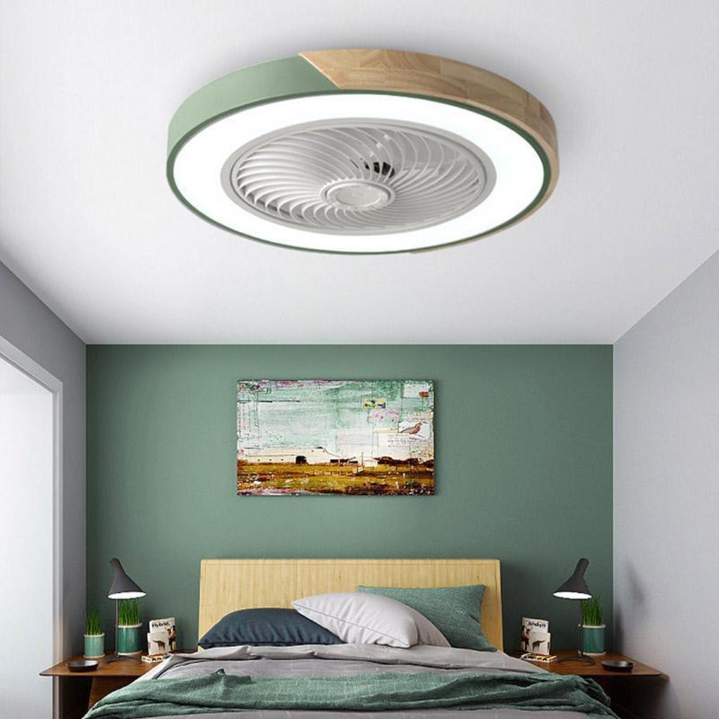 Moderne houten LED plafondventilator met licht