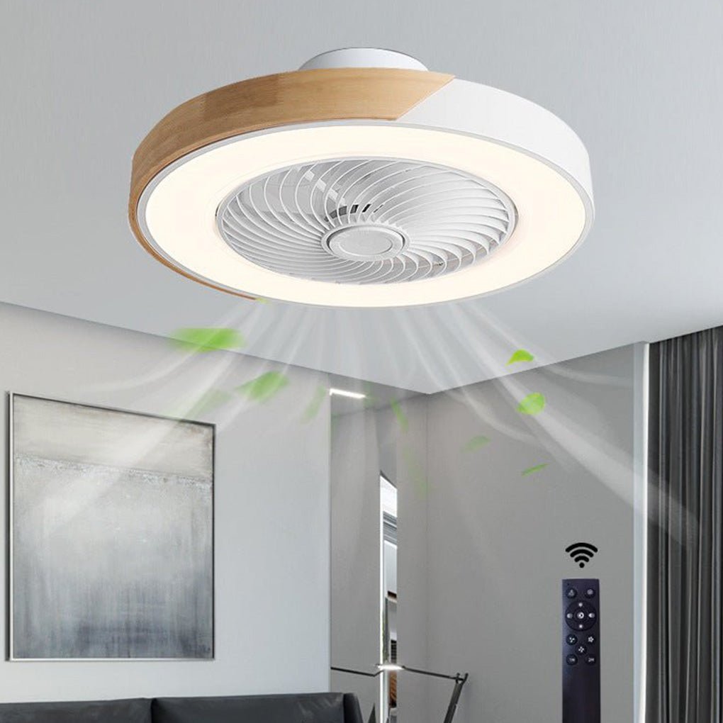 Moderne houten LED plafondventilator met licht