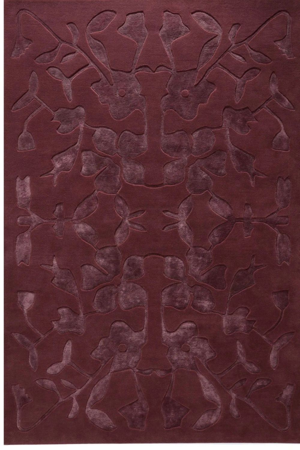 Bordeaux wollen vloerkleed voor woonkamer elegant