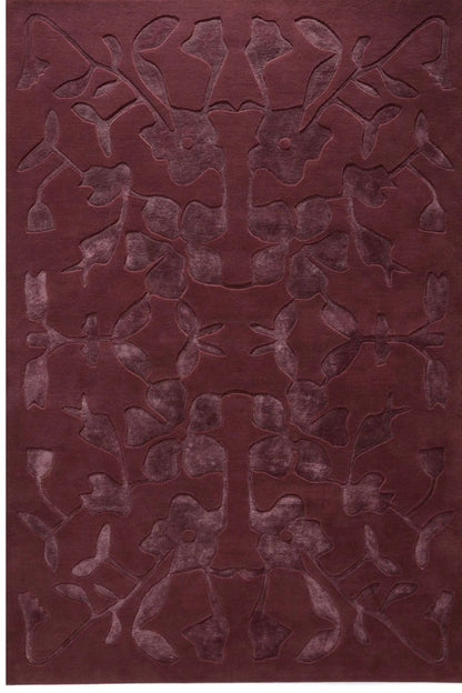 Bordeaux wollen vloerkleed voor woonkamer elegant