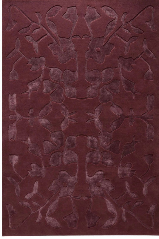 Bordeaux wollen vloerkleed voor woonkamer elegant