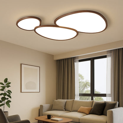 Ultradunne plafondlamp met houtlook