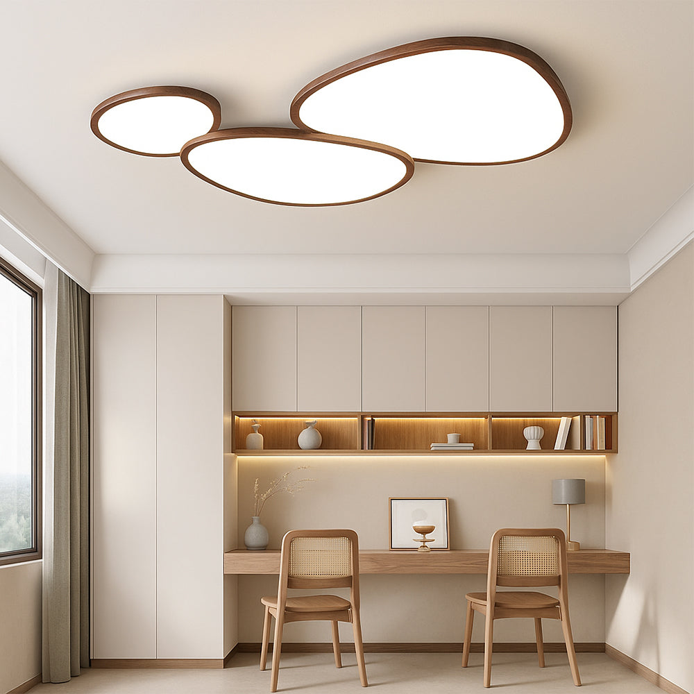 Ultradunne plafondlamp met houtlook