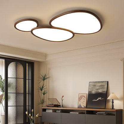 Ultradunne plafondlamp met houtlook