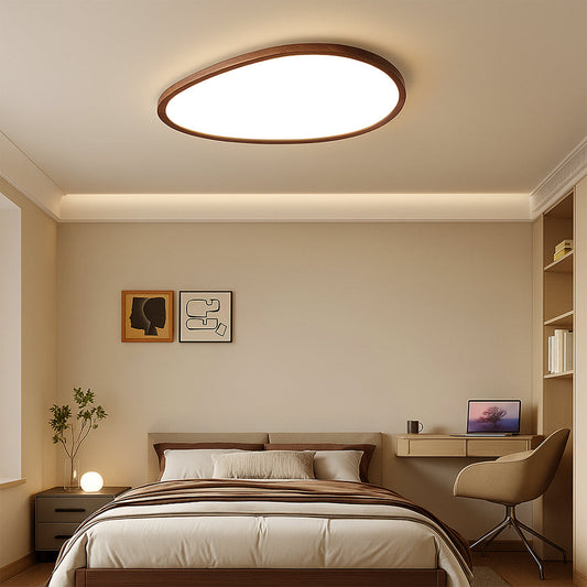 Ultradunne plafondlamp met houtlook