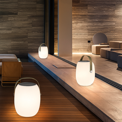 Draagbare zonne-energie lamp voor terras