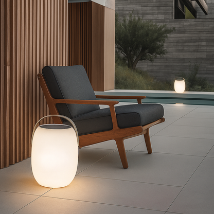 Draagbare zonne-energie lamp voor terras