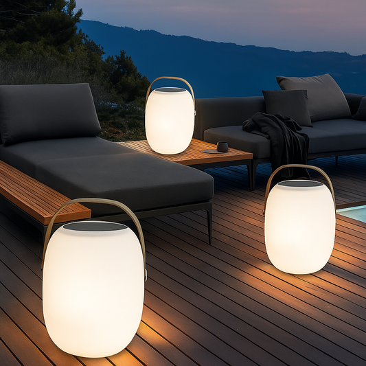 Draagbare zonne-energie lamp voor terras