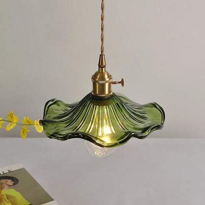 Bloemen glazen hanglamp