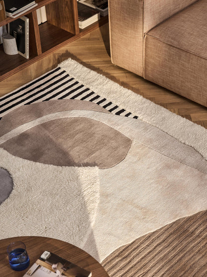 Elvara abstract vloerkleed van wol en viscose
