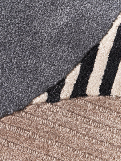 Elvara abstract vloerkleed van wol en viscose