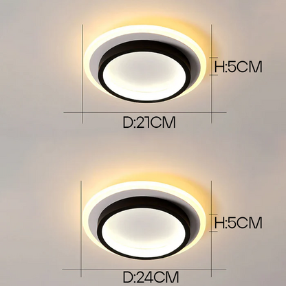 Ronde metalen en acryl plafondlamp