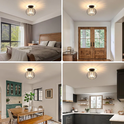 Noordse bol glazen hanglamp