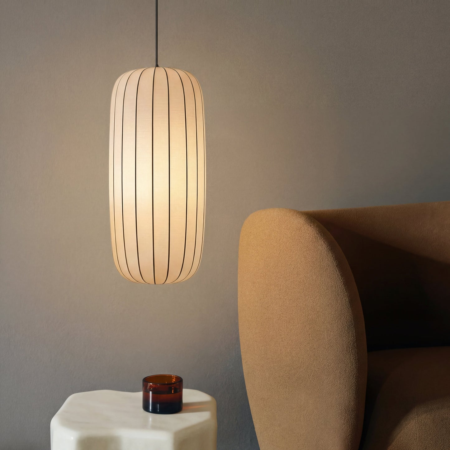 Elegante moderne zijden hanglamp