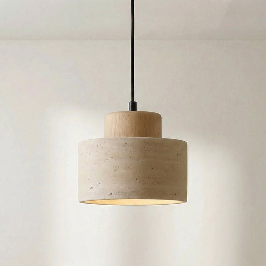 Natuurlijke hanglamp van travertijn
