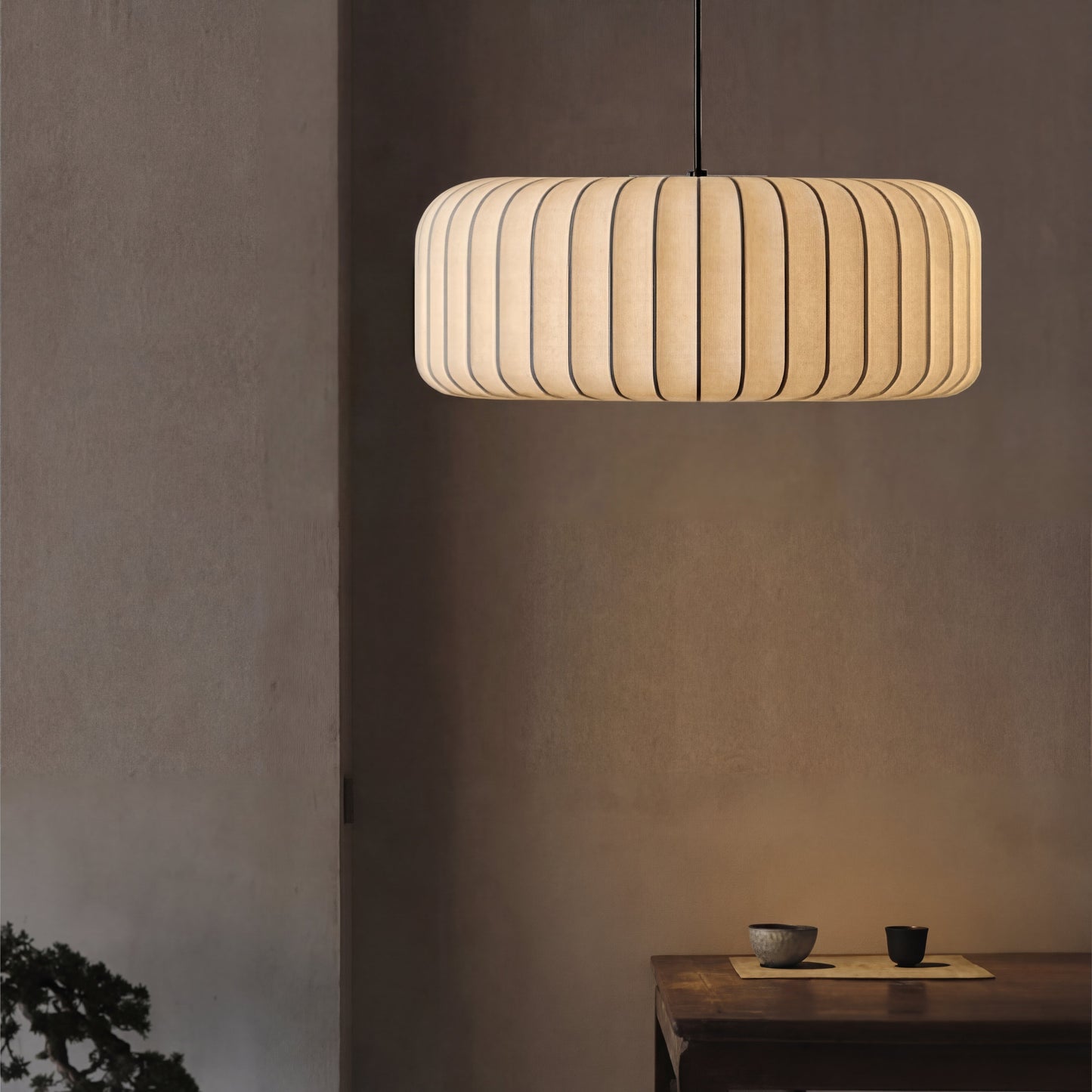 Elegante moderne zijden hanglamp