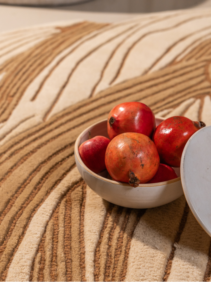 Wollen tapijt met structuur