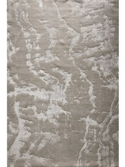 Grijs viscose vloerkleed woonkamer