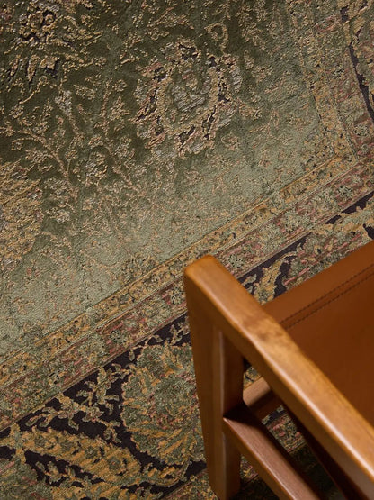 Blauwe vintage vloerkleed woonkamer