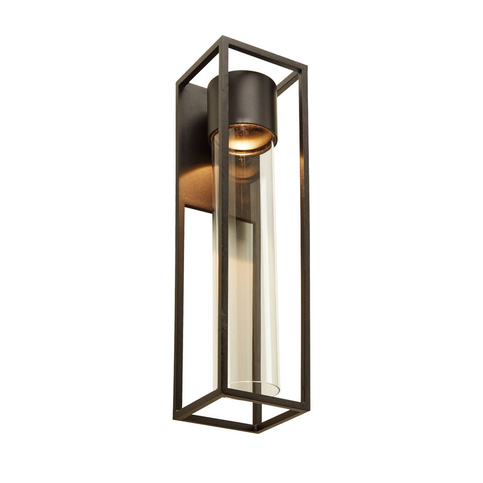 Vierkante zwarte zandkleurige LED-wandlamp voor buiten