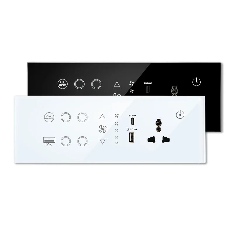 Nexora minimalistische glazen slimme schakelaarcontactdoos van ABS
