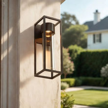 Vierkante zwarte zandkleurige LED-wandlamp voor buiten