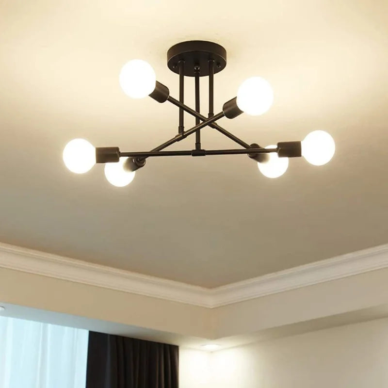 Moderne plafondkroonluchter met zes lichtpunten