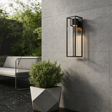 Vierkante zwarte zandkleurige LED-wandlamp voor buiten