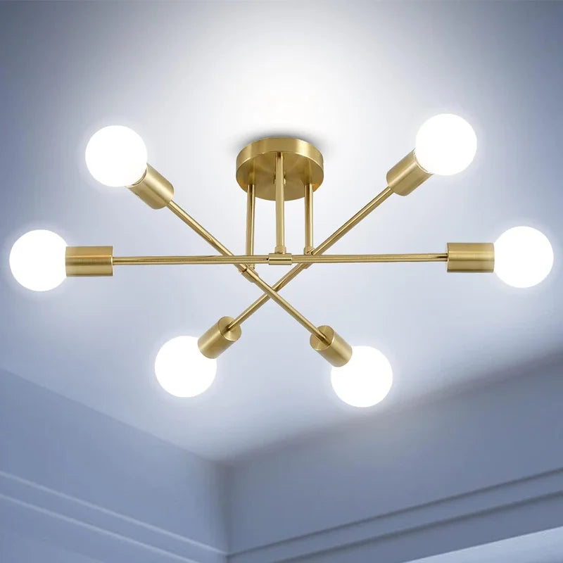 Moderne plafondkroonluchter met zes lichtpunten