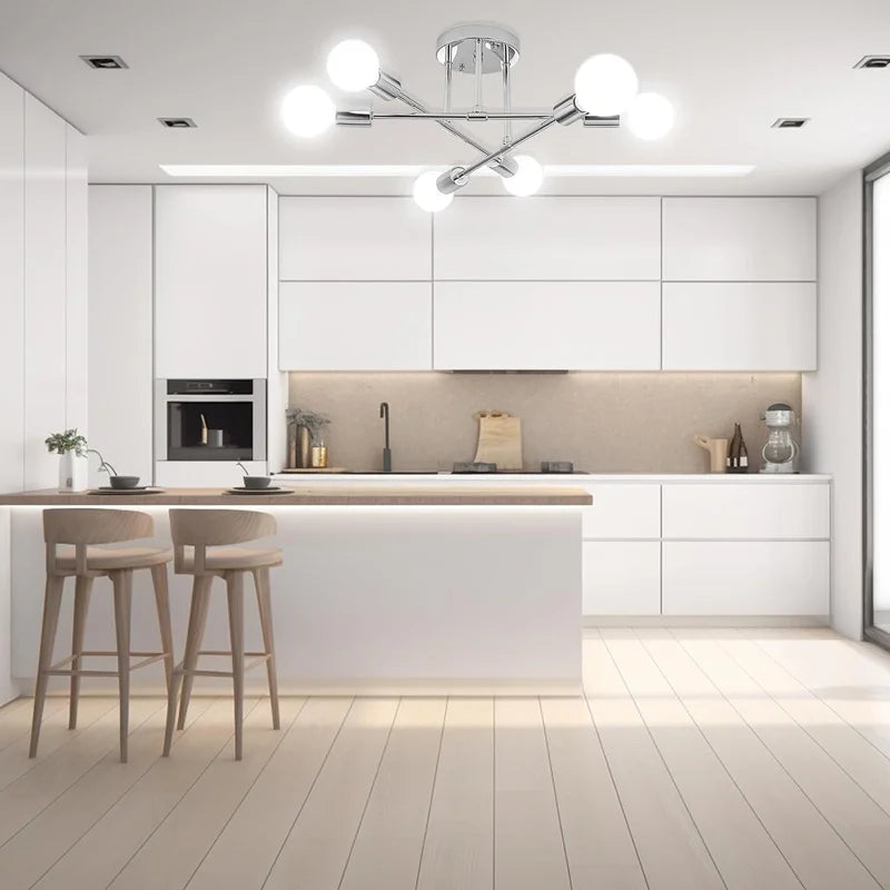 Moderne plafondkroonluchter met zes lichtpunten