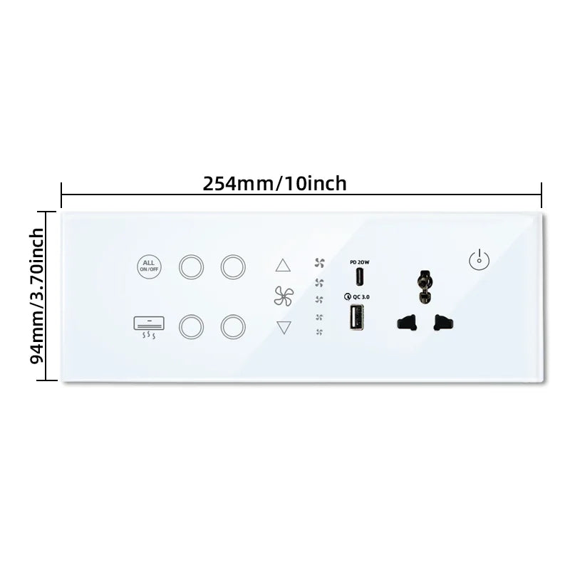 Nexora minimalistische glazen slimme schakelaarcontactdoos van ABS