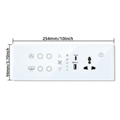 Nexora minimalistische glazen slimme schakelaarcontactdoos van ABS
