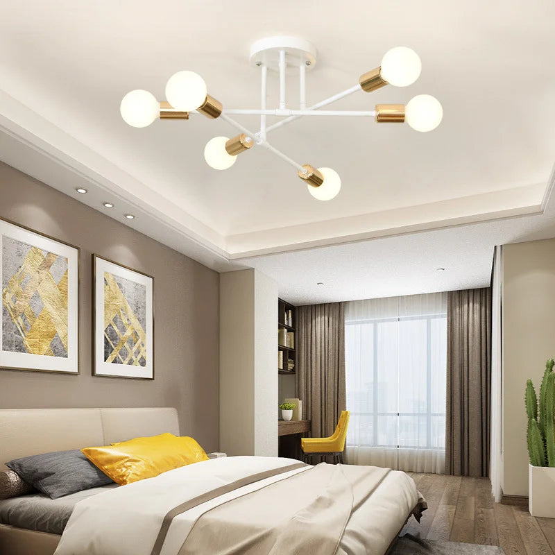 Moderne plafondkroonluchter met zes lichtpunten