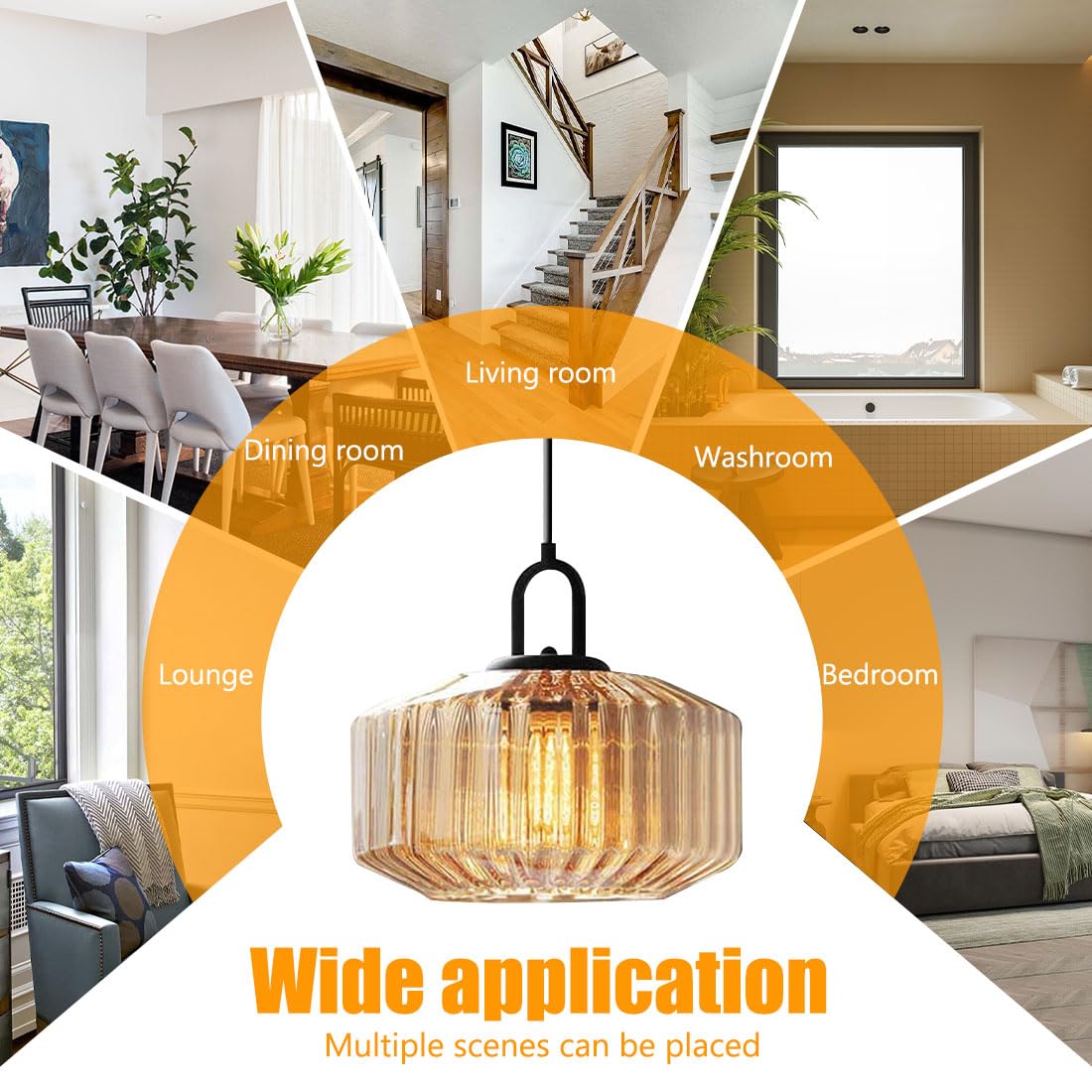 Glazen keukenhanglamp