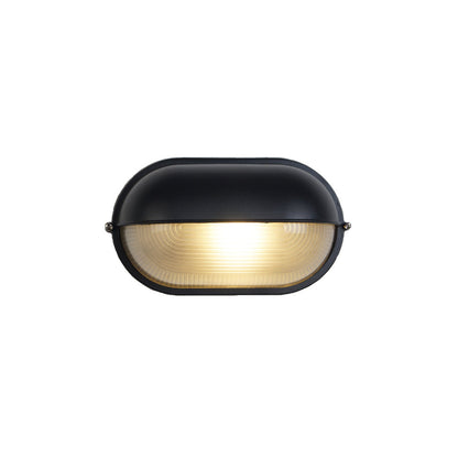 Industriële buitenmuurlamp met geribbeld glas