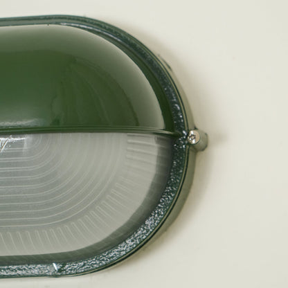Industriële buitenmuurlamp met geribbeld glas