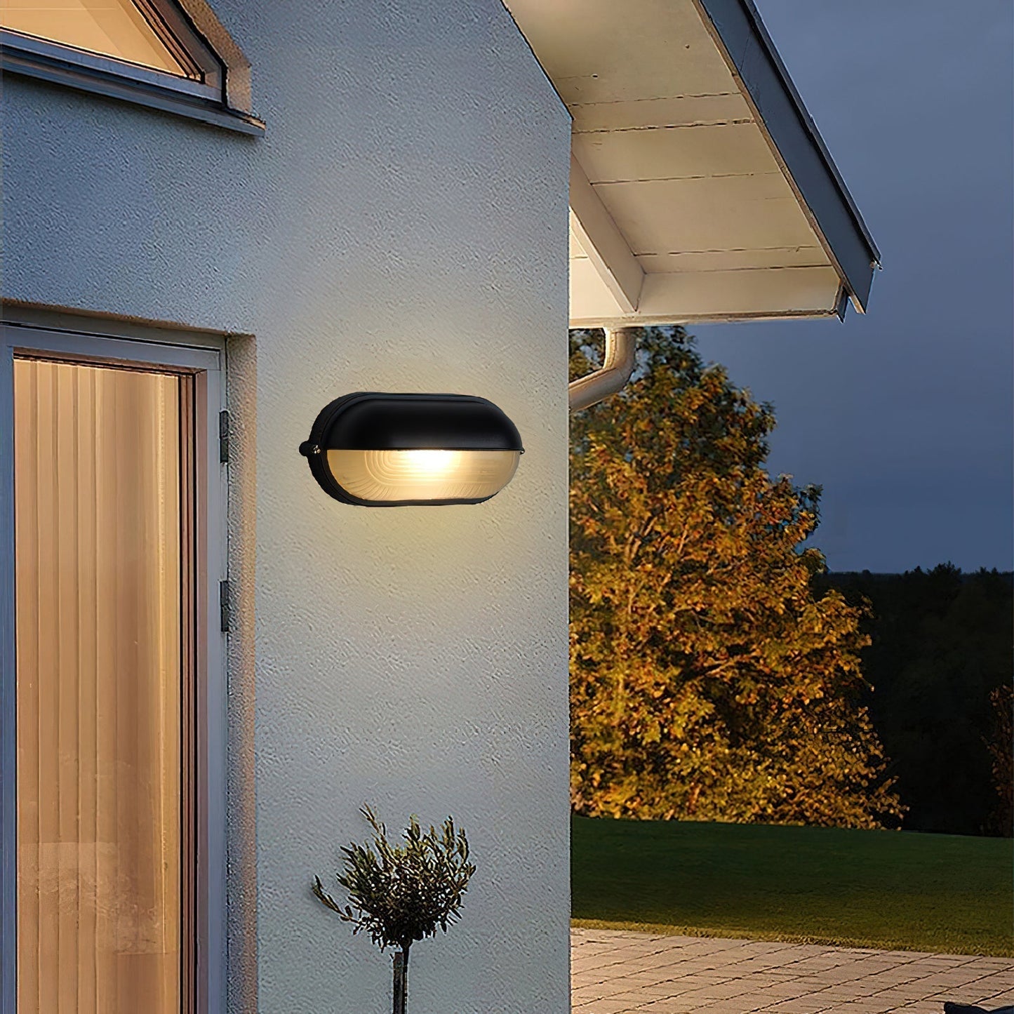 Industriële buitenmuurlamp met geribbeld glas