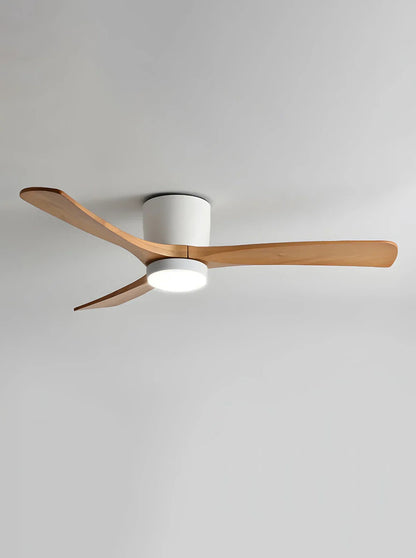 Moderne houten propeller plafondventilator met licht