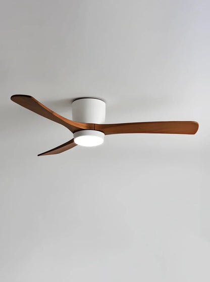 Moderne houten propeller plafondventilator met licht