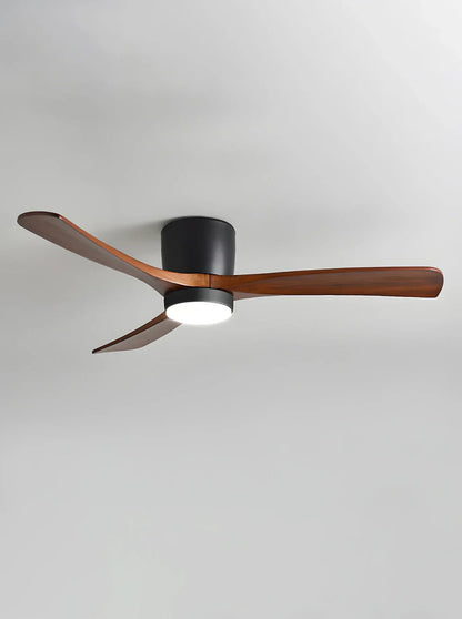 Moderne houten propeller plafondventilator met licht