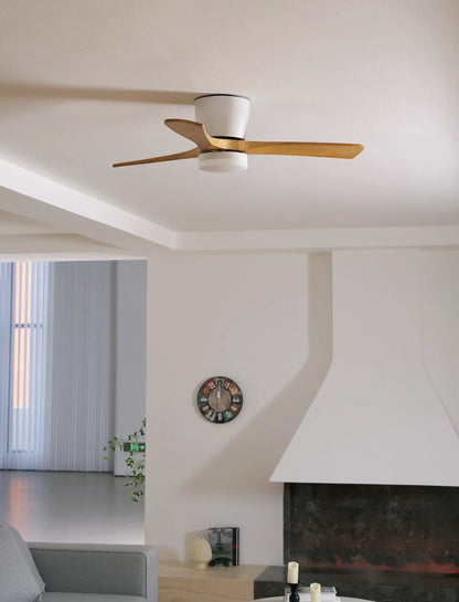 Moderne houten propeller plafondventilator met licht