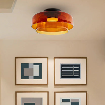 Vintage glazen ontwerpersplafondlamp